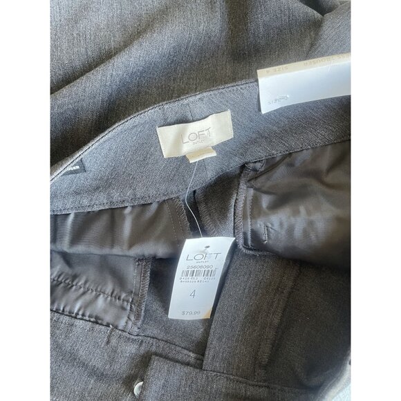 New! LOFT Outlet Size 4 Charcoal Gray CurvyFit Dress Trousers Straight Leg Stret - Picture 4 of 10